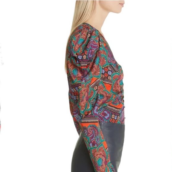 Veronica Beard Simmons Paisley Floral Silk Blend Whimsical Top NWT Size 6 - Picture 5 of 7